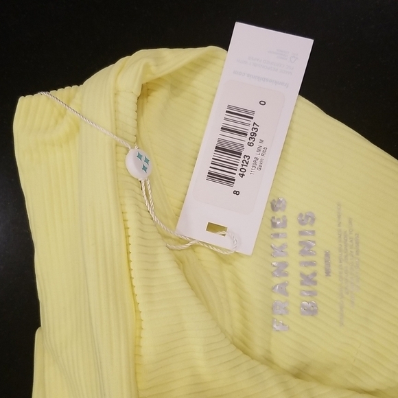 💕FRANKIE'S💕 Gavin Ribbed Bikini ~ Scoop Top (S) + Cheeky Bottom (M) Yellow NWT - Picture 14 of 16